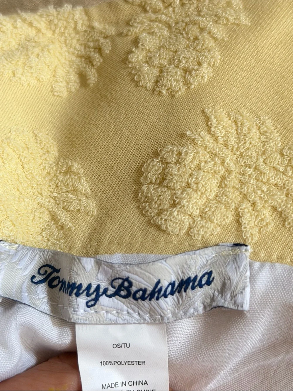 Tommy Bahama Yellow Pineapple Terry Cloth Bucket Hat One Size